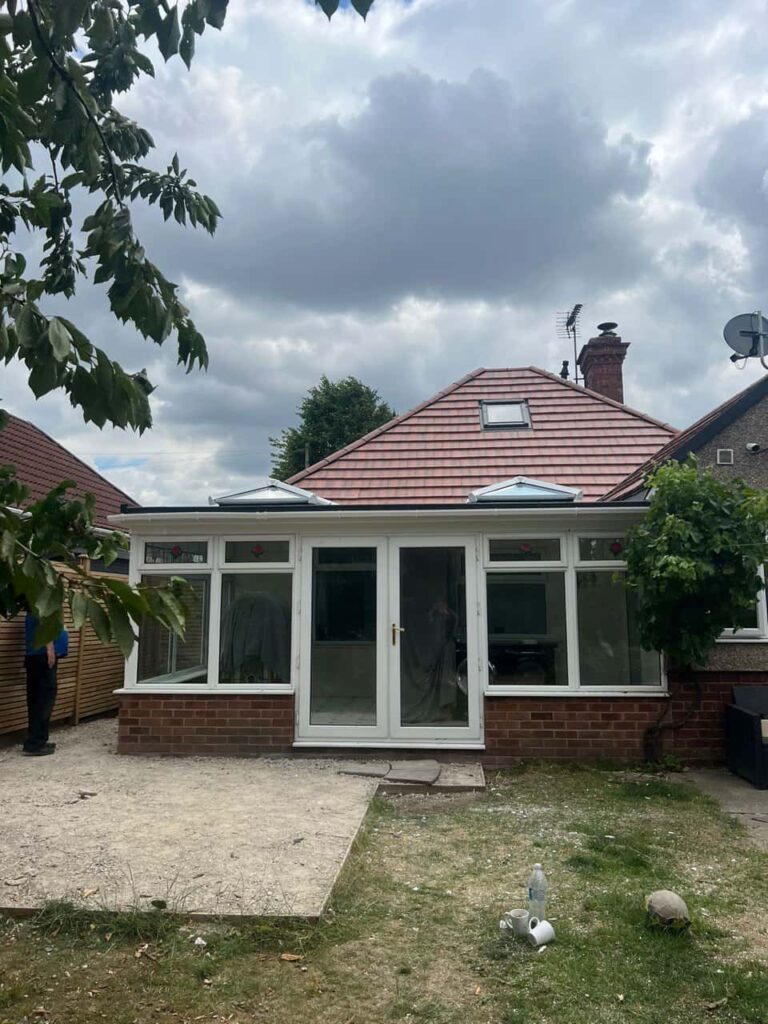This is a photo of a hipped roof on a bungalow that has just had roof repairs carried out. Works carried out by Saxilby Roofing Repairs